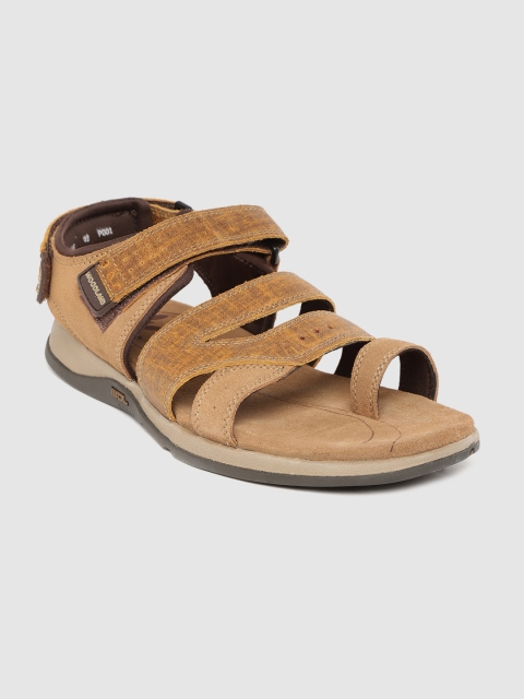 

Woodland Men Camel Brown Solid Leather Comfort Sandals
