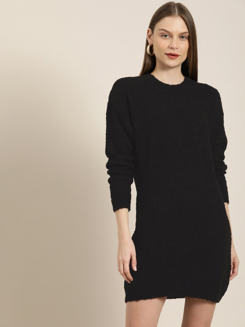 

her by invictus Women Black Solid Jumper Dress