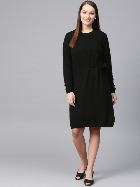 

her by invictus Women Black Solid Jumper Dress