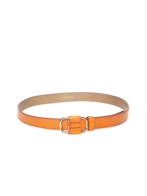 

DressBerry Women Tan Orange Solid Slim Belt