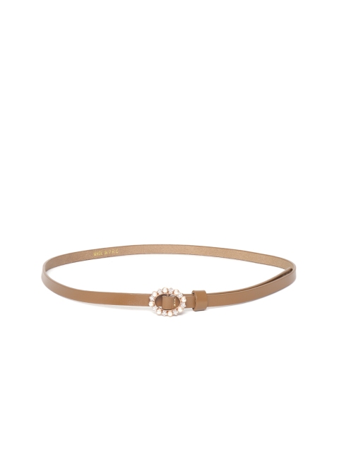 

DressBerry Women Brown Solid Slim Belt
