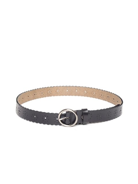 

DressBerry Women Navy Laser Cut Belt, Navy blue