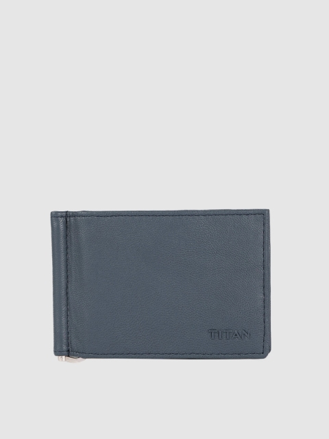 

Titan Men Blue Solid Leather Money Clip