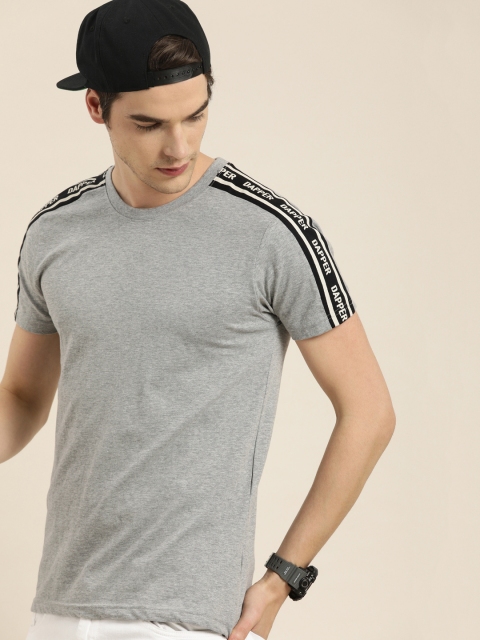 

Moda Rapido Men Grey Melange Solid Round Neck T-shirt