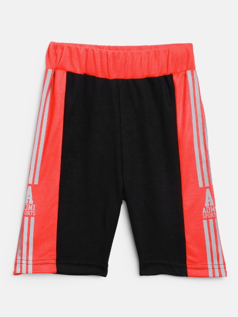 

Aomi Boys Black & Coral Colourblocked Regular Shorts