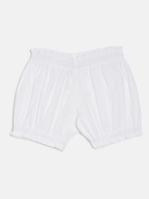 

Aomi Unisex White Solid Regular Fit Shorts