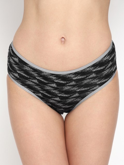 

Skidlers Women Black & Grey Printed Basic Briefs