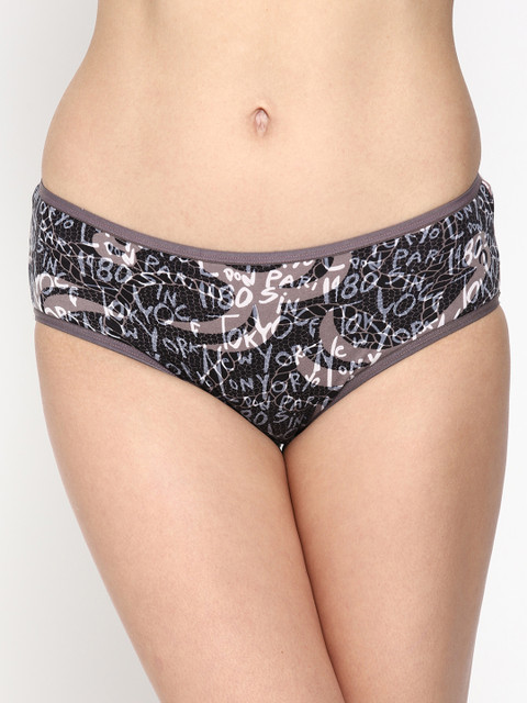 

Skidlers Women Navy Blue & Brown Printed Basic Briefs