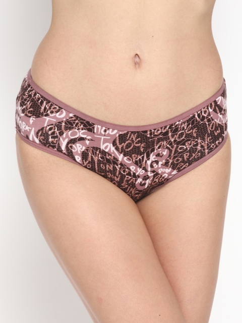 

Skidlers Women Brown & Dusty Pink Printed Basic Briefs SKD-BRIEF-43