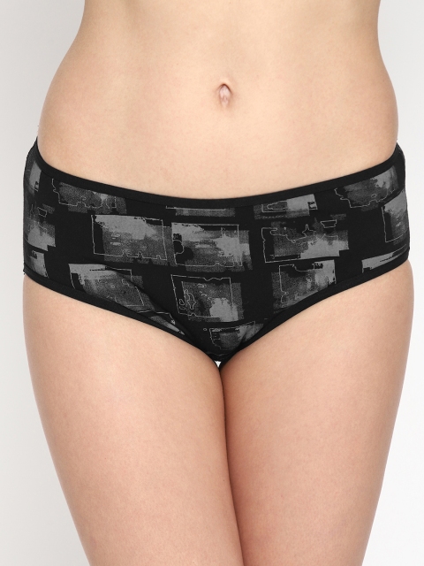 

Skidlers Women Black & Grey Printed Hipster Briefs