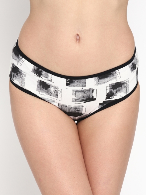 

Skidlers Women Black & Yellow Striped Basic Briefs SKD-BRIEF-44, White