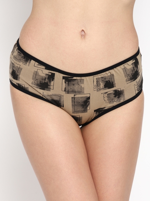 

Skidlers Women Brown & Black Printed Basic Briefs SKD-BRIEF-42, Beige