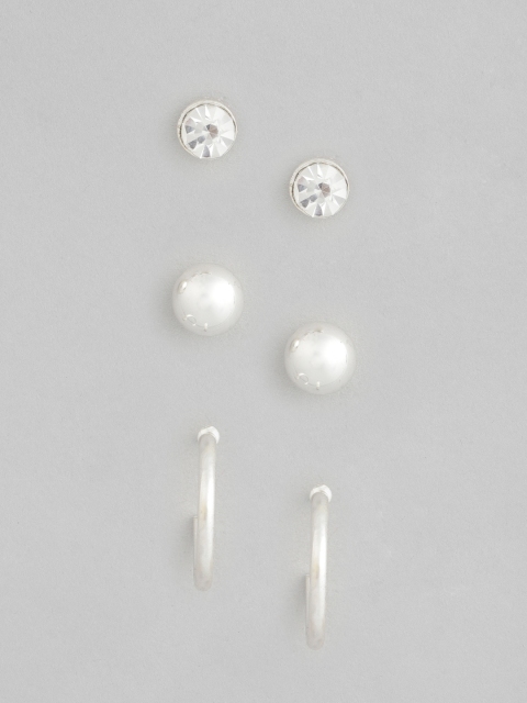 

Accessorize Set of 3 Earrings, Silver