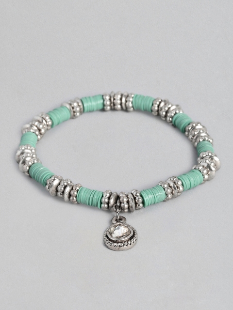 

Accessorize Women Turquoise Blue & Silver-Toned Elasticated Bracelet