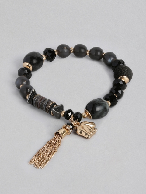 

Accessorize Black Elasticated Charm Bracelet