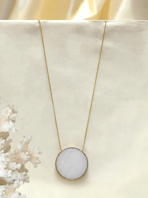 

Ayesha White Gold-Plated Circular Pendant With Chain