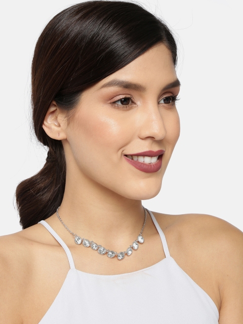 

Ayesha Silver-Plated Stone Studded Necklace
