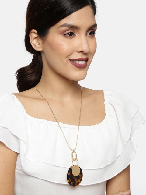 

Ayesha Gold Toned Circular Pendant Necklace