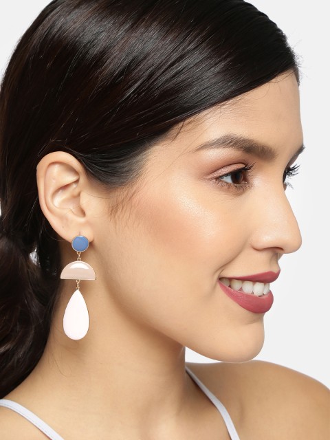 

Ayesha Pink & Blue Geometric Drop Earrings