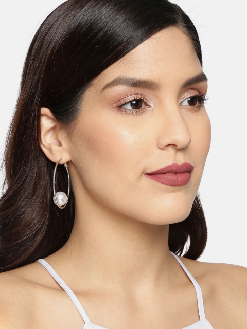 

Ayesha Silver-Toned Circular Hoop Earrings