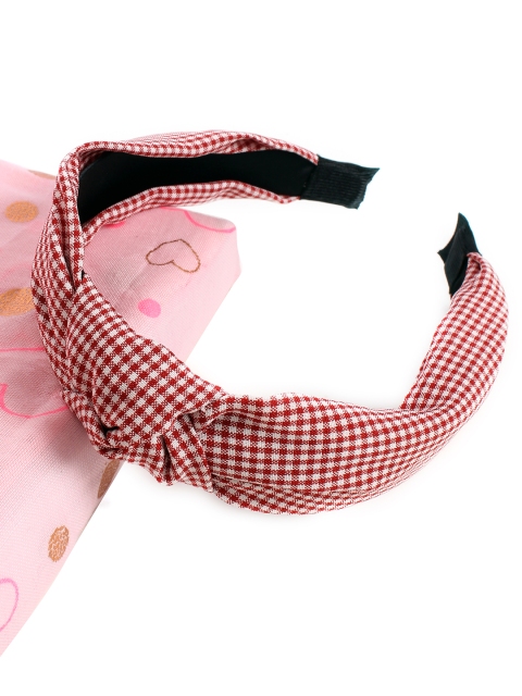 

Ayesha Women Red & White Checked Hairband