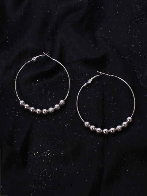 

Ayesha Silver-Toned Circular Hoop Earrings