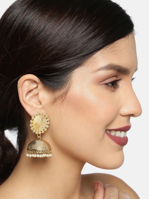

Ayesha Gold-Toned Dome Shaped Jhumkas
