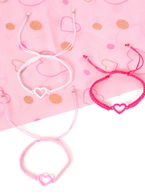 

Ayesha Women Set 3 of Charm Bracelets, Pink