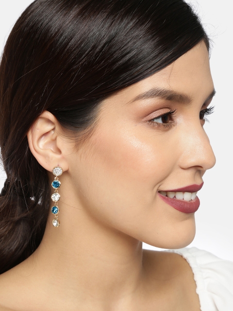 

Ayesha Blue & Gold-Toned Contemporary Drop Earrings