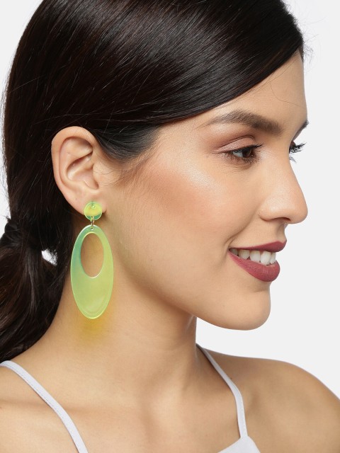 

Ayesha Fluorescent Green Contemporary Drop Earrings