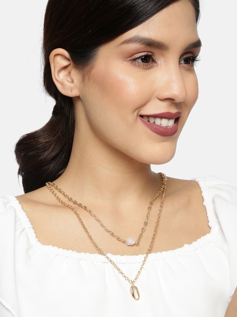 

Ayesha Gold-Toned Multilayered Shell Pendant Necklace