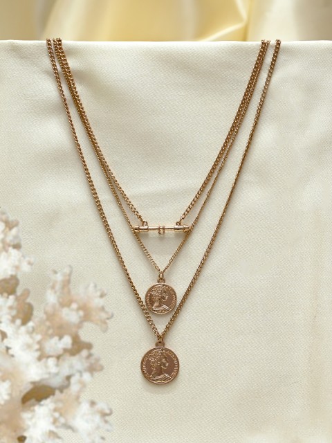

Ayesha Gold-Toned Pack Of 3 Pendant Necklaces
