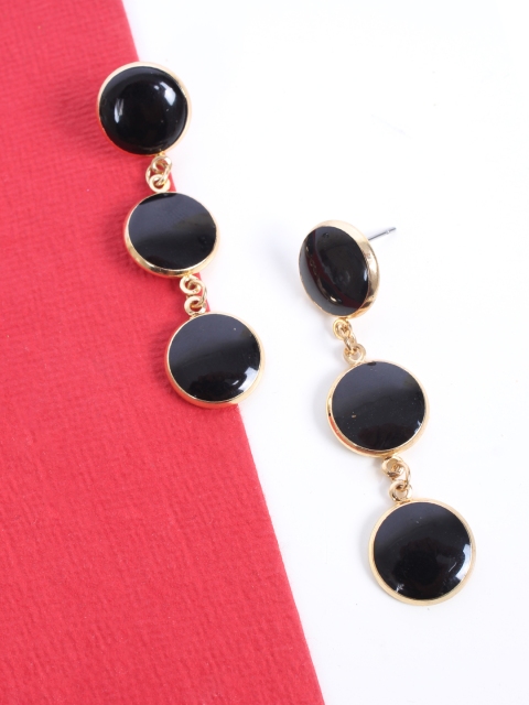 

Ayesha Black Geometric Drop Earrings