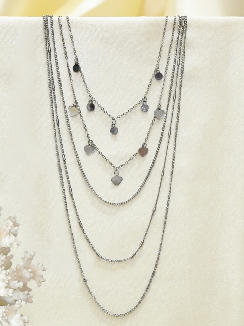 

Ayesha Set Of 2 Silver-Toned Multilayered Necklace