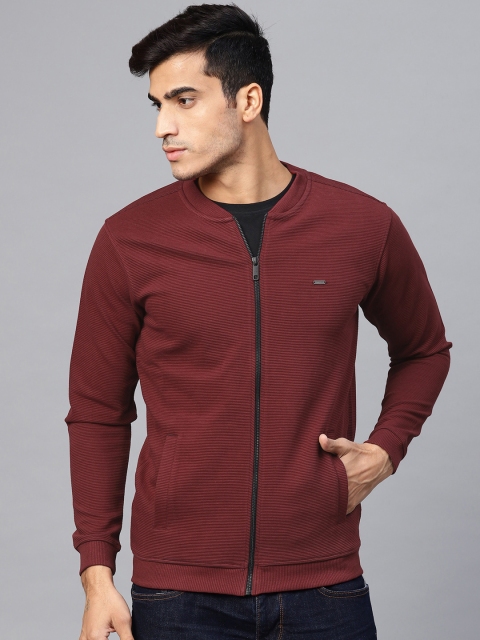 

Van Heusen Men Burgundy Solid Sweatshirt