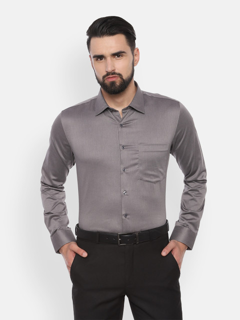 

Van Heusen Men Grey Slim Fit Solid Formal Shirt