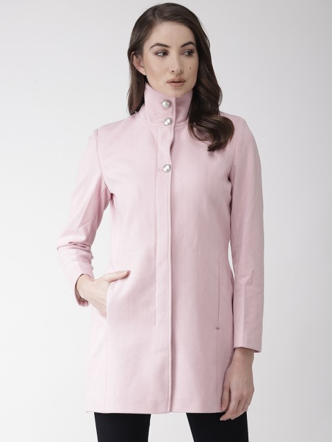 

Okane Women Pink Self-Design Overcoat
