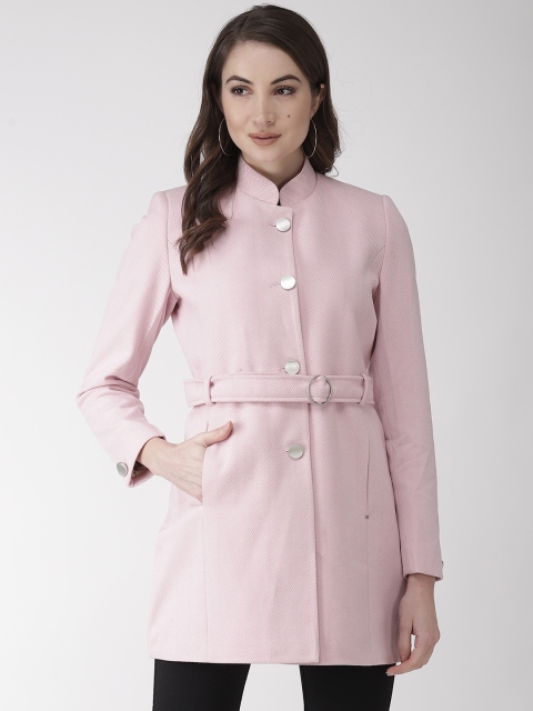 

Okane Women Pink Self Design Overcoat