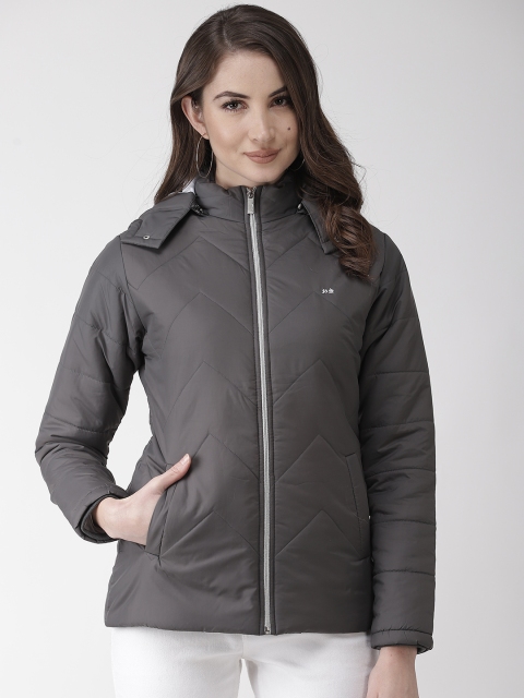 

Okane Women Grey Solid Padded Jacket