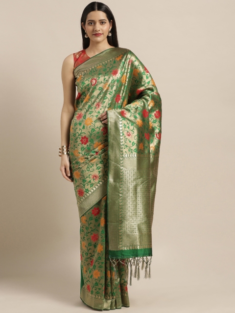 

Mitera Green Woven Design Art Silk Saree