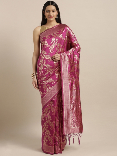 

Mitera Magenta Woven Design Art Silk Kalamkari Saree