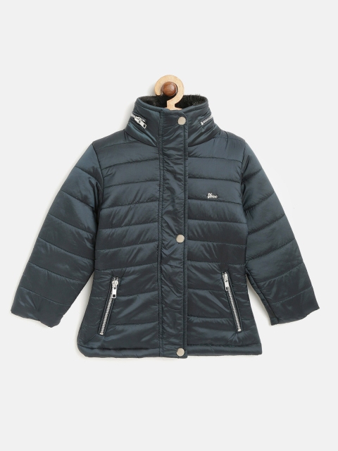 

Okane Girls Teal Green Solid Padded Jacket
