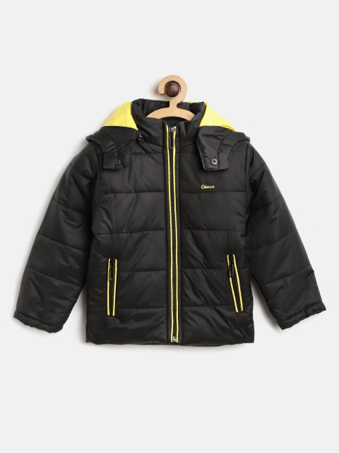 

Okane Boys Black Solid Hooded Padded Jacket