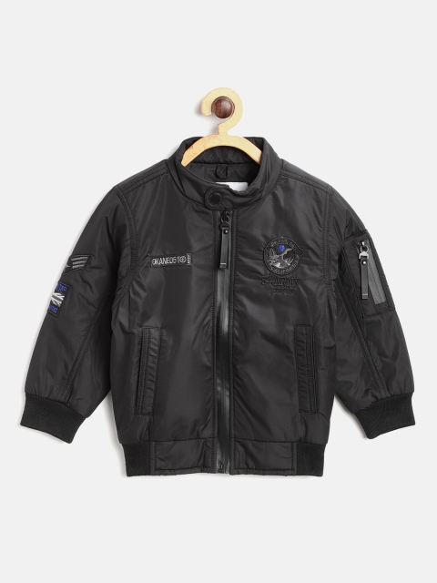 

Okane Boys Black Solid Bomber Jacket