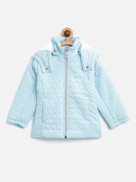 

Okane Girls Blue Quilted Jacket with Detachable Hood