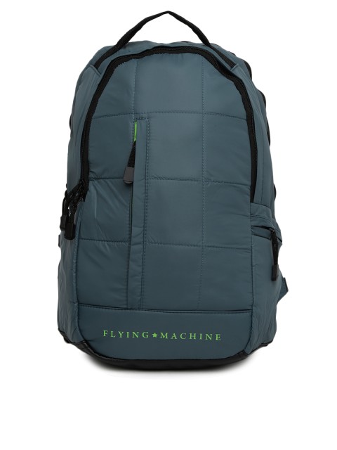 

Flying Machine Unisex Teal Green Quilted Backpack