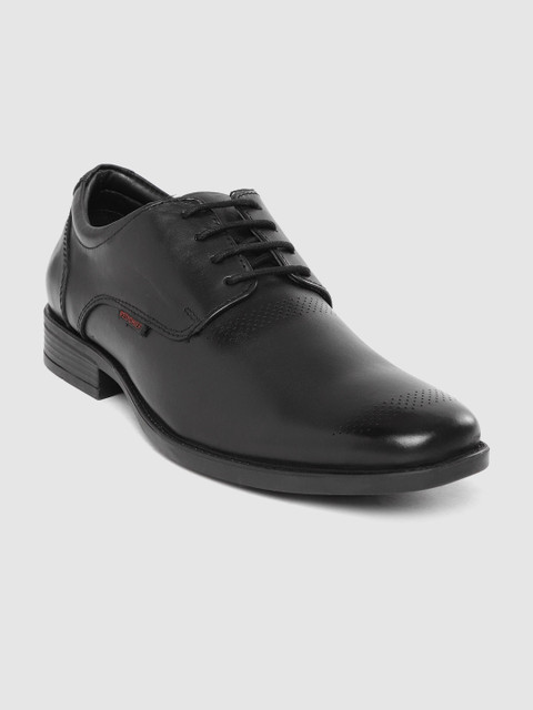

Red Chief Men Black Solid Leather Formal Derbys