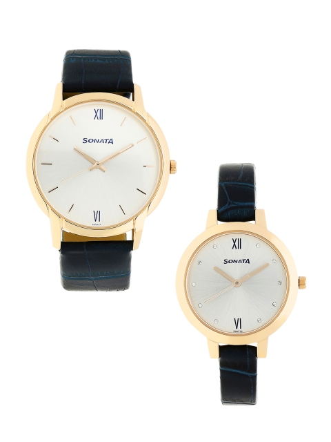 

Sonata Pair Unisex Silver Analogue watch NL770318141WL01