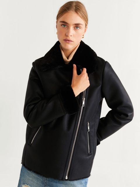 

MANGO Women Black Solid Tailored Jacket