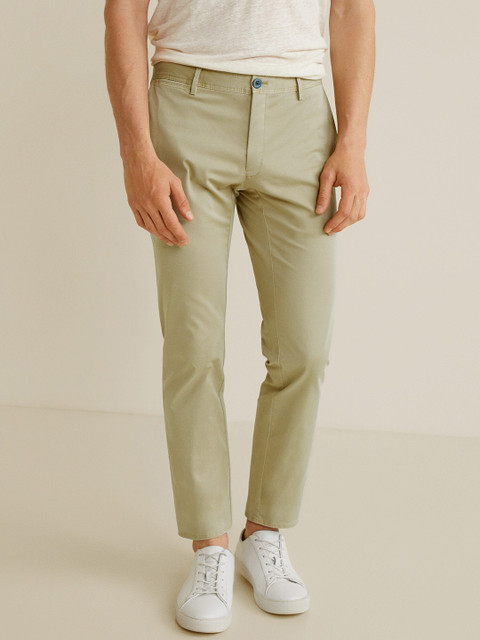 

MANGO MAN Men Beige Borne Slim Fit Solid Chinos